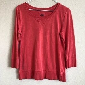G. H. Bass & Co. Top  Coral Pullover Lightweight Sweatshirt Sweater Long Sleeve